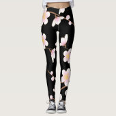 Japans Kimono Patern C Leggins Black Leggings (Voorkant)