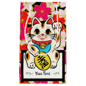 Japans Kimono-patroon Gift bag SAKURA Maneki Nek Klein Cadeauzakje (Voorkant)
