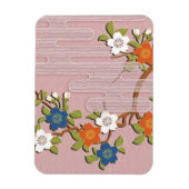 Japans kimono-patroon - nevel en kersenbloesems magneet (Verticaal)