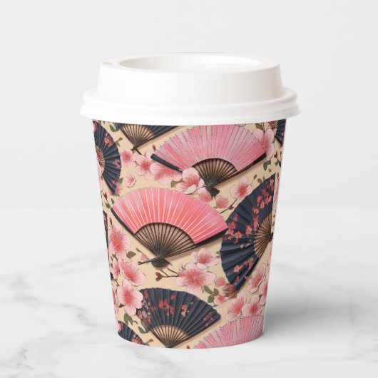 Japans Kimono-patroon Papieren Bekers (Achterkant)