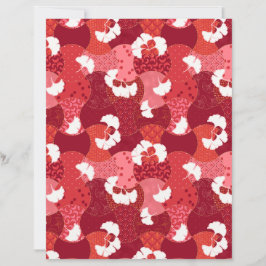 Japans Kimono Patroon Rood Ginkgo Scrapbook Papier