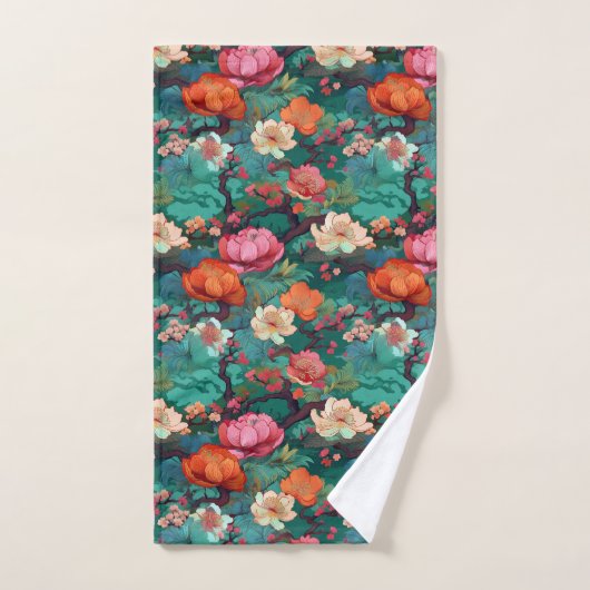 Japans Kimono Sakura en pioen Bad Handdoek (Handdoek)