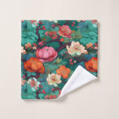 Japans Kimono Sakura en pioen Bad Handdoek (Wasdoekje)