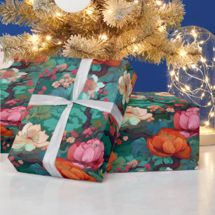 Japans Kimono Sakura en pioen Cadeaupapier