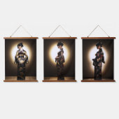 Japans Kimono Silhouet Hangend Wandkleed (Driedubbel)