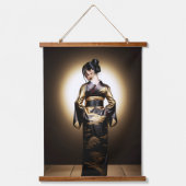 Japans Kimono Silhouet Hangend Wandkleed (Voorkant)