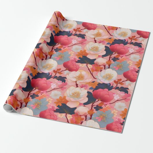 Japans Kimono stof gestileerd wrap Wrapping Paper Cadeaupapier (Uitgerold)