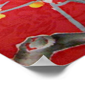 Japans KIMONO textiel, Blauwvogel Poster (Hoek)