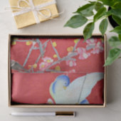 Japans KIMONO textiel, Blauwvogel Tissuepapier (Geschenk)