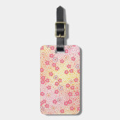 Japans KIMONO textiel, Cherry Blossom Pattern Bagagelabel (Voorkant verticaal)