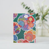 Japans KIMONO textiel, flessenpatroon Briefkaart (Staand voorkant)