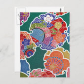 Japans KIMONO textiel, flessenpatroon Briefkaart (Voorkant / Achterkant)