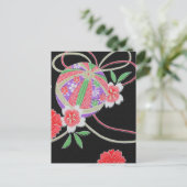 Japans KIMONO textiel, flessenpatroon Briefkaart (Staand voorkant)