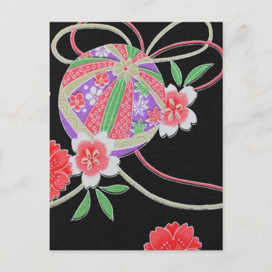 Japans KIMONO textiel, flessenpatroon Briefkaart (Voorkant)