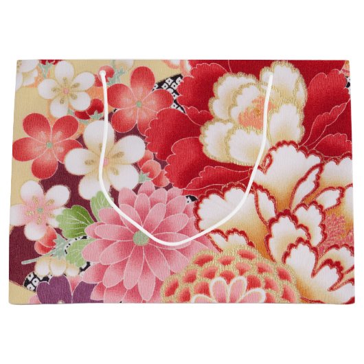 Japans KIMONO textiel, flessenpatroon Groot Cadeauzakje (Voorkant)