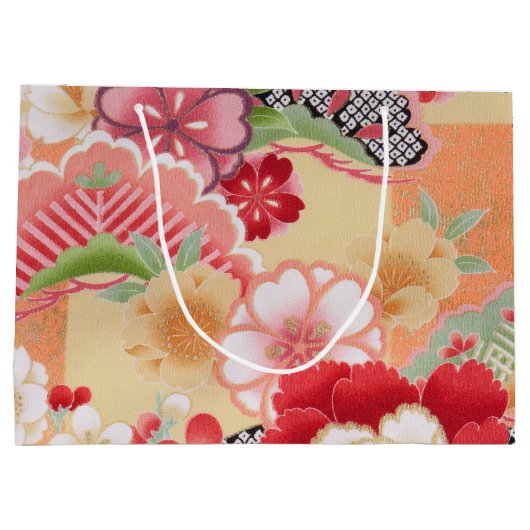 Japans KIMONO textiel, flessenpatroon Groot Cadeauzakje (Achterkant)