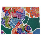 Japans KIMONO textiel, flessenpatroon Groot Cadeauzakje (Voorkant)