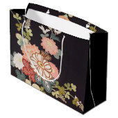 Japans KIMONO textiel, flessenpatroon Groot Cadeauzakje (Achterkant Gekanteld)