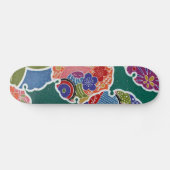 Japans KIMONO textiel, flessenpatroon Skateboard (Horizontaal)