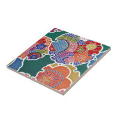 Japans KIMONO textiel, flessenpatroon Tegeltje (Zijkant)