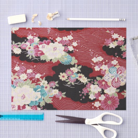 Japans KIMONO textiel, flessenpatroon Tissuepapier (Craft)