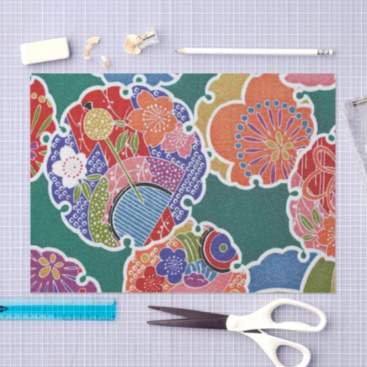 Japans KIMONO textiel, flessenpatroon Tissuepapier (Craft)