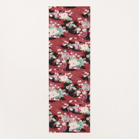 Japans KIMONO textiel, flessenpatroon Yogamat (Voorkant)