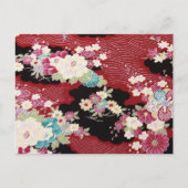 Japans KIMONO textiel, Floral Pattern Briefkaart (Voorkant)