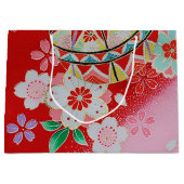Japans KIMONO textiel, Floral Pattern Groot Cadeauzakje (Voorkant)