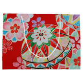 Japans KIMONO textiel, Floral Pattern Groot Cadeauzakje (Achterkant)