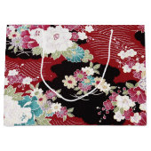 Japans KIMONO textiel, Floral Pattern Groot Cadeauzakje (Voorkant)