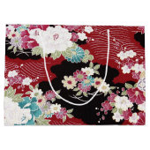 Japans KIMONO textiel, Floral Pattern Groot Cadeauzakje (Achterkant)