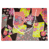 Japans KIMONO textiel, Floral Pattern Groot Cadeauzakje (Voorkant)