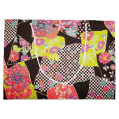 Japans KIMONO textiel, Floral Pattern Groot Cadeauzakje (Achterkant)