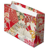 Japans KIMONO textiel, Floral Pattern Groot Cadeauzakje (Voorkant Gekanteld)