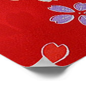 Japans KIMONO textiel, Floral Pattern Poster (Hoek)