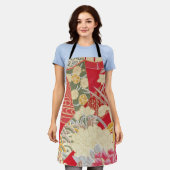 Japans KIMONO textiel, Floral Pattern Schort (Gedragen)