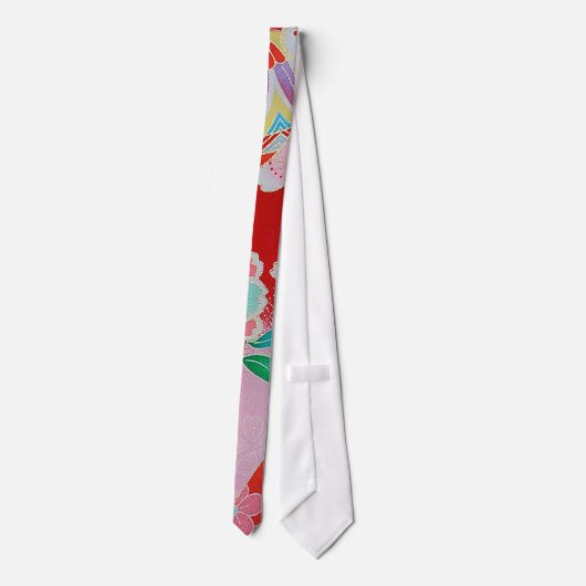 Japans KIMONO textiel, Floral Pattern Stropdas (Achterkant)