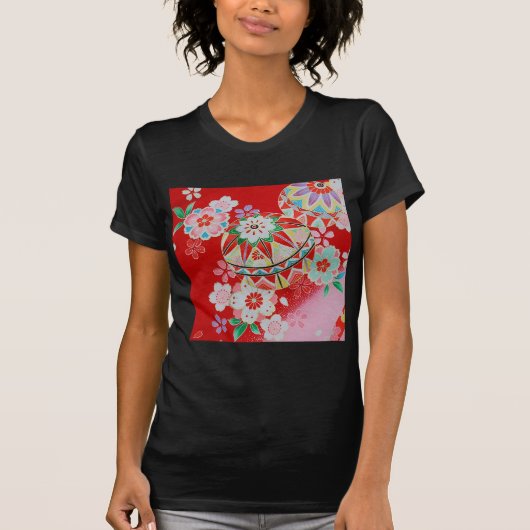 Japans KIMONO textiel, Floral Pattern T-shirt (Voorkant)