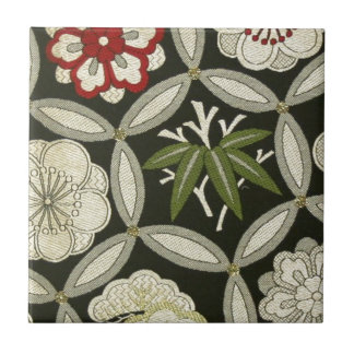 Japans KIMONO textiel, Floral Pattern Tegeltje