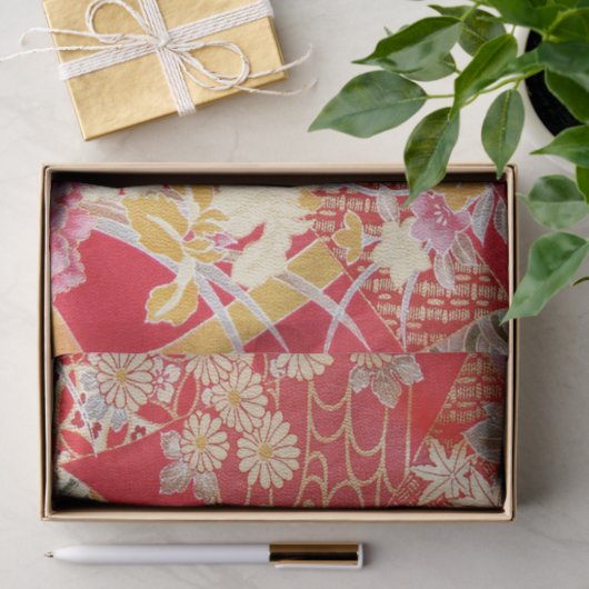 Japans KIMONO textiel, Floral Pattern Tissuepapier (Geschenk)