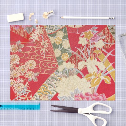 Japans KIMONO textiel, Floral Pattern Tissuepapier (Craft)