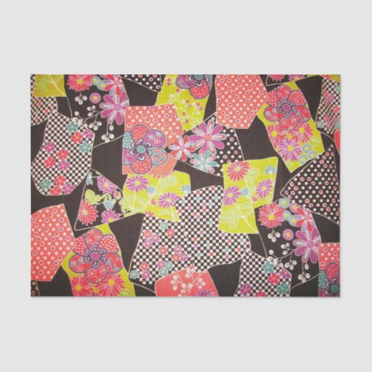 Japans KIMONO textiel, Floral Pattern Tissuepapier (Voorkant)