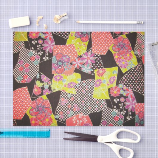Japans KIMONO textiel, Floral Pattern Tissuepapier (Craft)