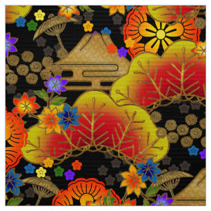 japans kimono textiel stijlpatroon in zwart stof