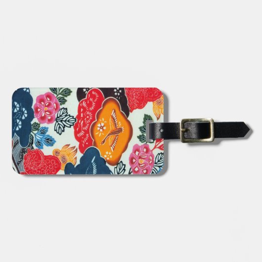  Japans Kimono Textile (Bingata) Bagagelabel (Voorkant horizontaal)