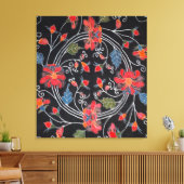 Japans Kimono Textile (Bingata) Canvas Afdruk (Insitu (Woonkamer))