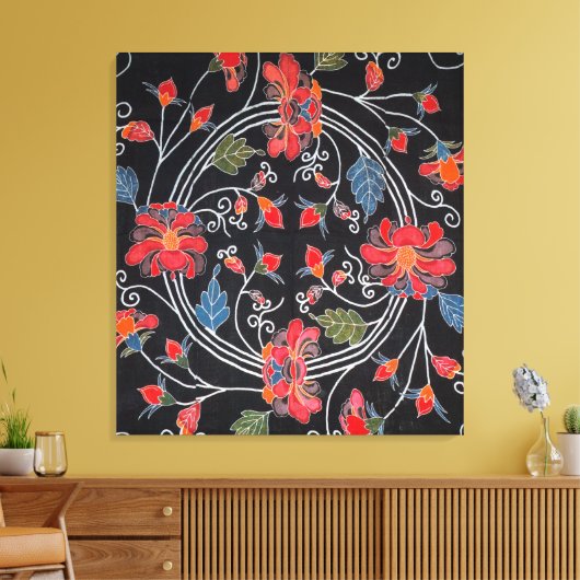  Japans Kimono Textile (Bingata) Canvas Afdruk (Insitu (Woonkamer))