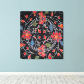 Japans Kimono Textile (Bingata) Canvas Afdruk (Insitu (Houten vloer))