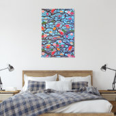 Japans Kimono Textile (Bingata) Canvas Afdruk (Insitu (Slaapkamer))